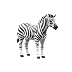 Fototapeta na wymiar Toy Zebra Standing on White Surface