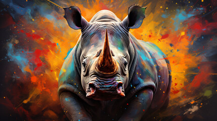 abstract background with rhino animal