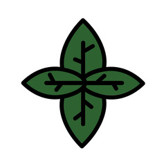 Bay Leaves Spice Filled Outline Icon