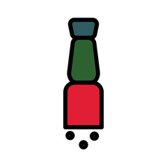 Black Pepper Cooking Mill Filled Outline Icon