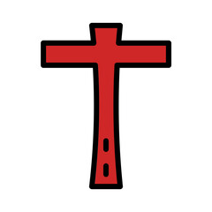 Christan Cross Symbol Filled Outline Icon