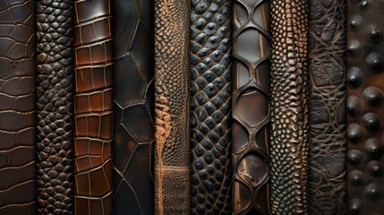 Variety of Brown Textured Leather Samples