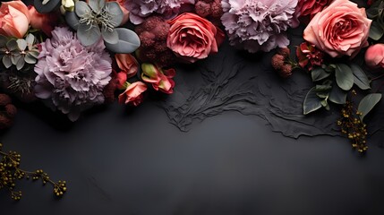 A top view of a sophisticated charcoal gray background, perfect for adding a touch of elegance to any design