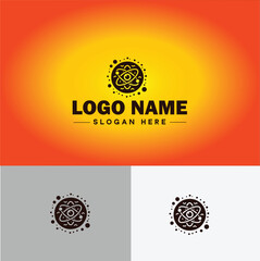 Atom vector icon for creative logo