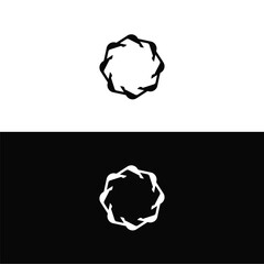 Circle vector logo illustration design . Black and white vector stylish logo silhouette