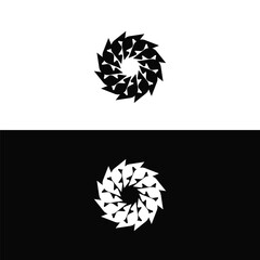 Black and white different circle vector logo design