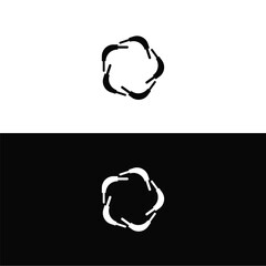 Black and white different circle vector logo design