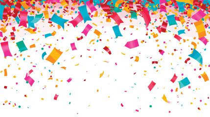Confetti falling white background