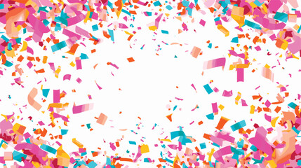 Confetti falling white background