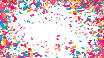 Confetti falling white background