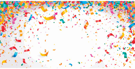Confetti falling white background