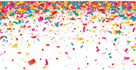 Fototapeta premium Confetti falling white background