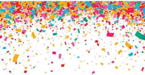 Confetti falling white background