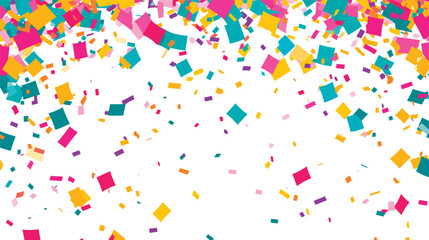 Confetti falling white background