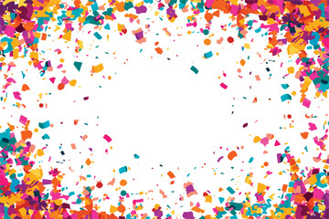 Confetti falling white background