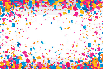 Confetti falling white background
