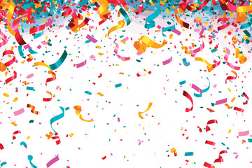 vector vibrant confetti in white background