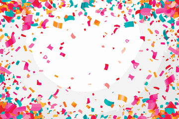 Confetti falling white background