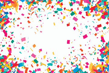 vector vibrant confetti in white background
