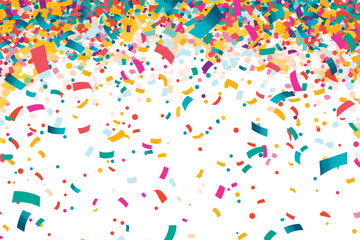 Confetti falling white background