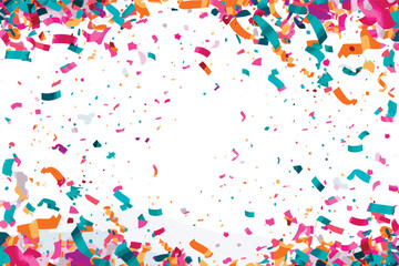 Confetti falling white background