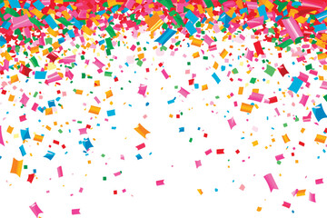 Confetti falling white background
