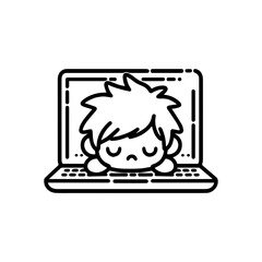 Cute Doodle Laptop Icon