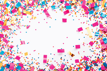 vector vibrant confetti in white background
