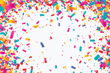 vector vibrant confetti in white background