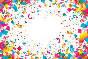 vector vibrant confetti in white background