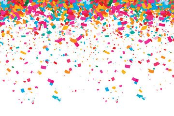 vector vibrant confetti in white background