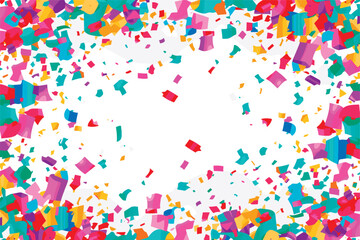 vector vibrant confetti in white background