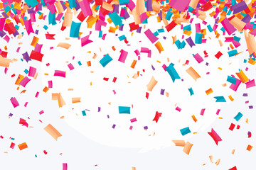vector vibrant confetti in white background
