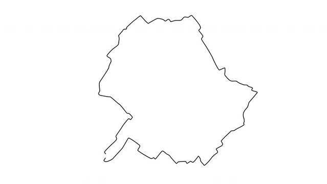 animated sketch of a map of Roubaix in France