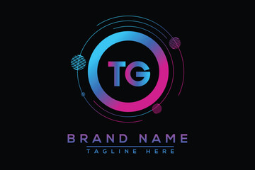 Letter TG Blue logo design. Vector logo design for business.