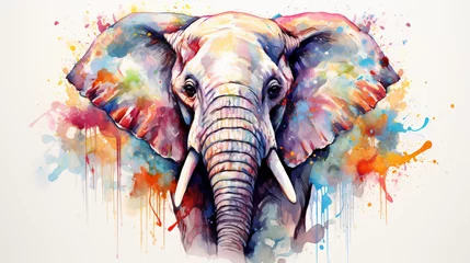 Foto op Aluminium watercolor elephant abstract animal background © Kpow27