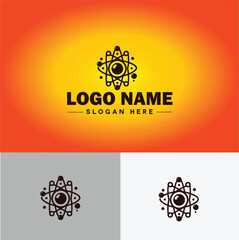 Atom vector icon for creative logo