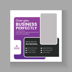 Corporate business social media post design square flyer web banner template or Online live webinar