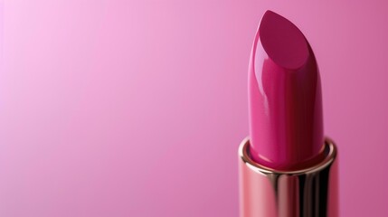 Vibrant lipstick standing out against a soft pink background for a chic and feminine look, Ai Generated.