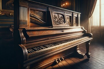 Fototapeta na wymiar a very ancient piano