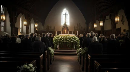 Deurstickers hymn catholic funeral © PikePicture