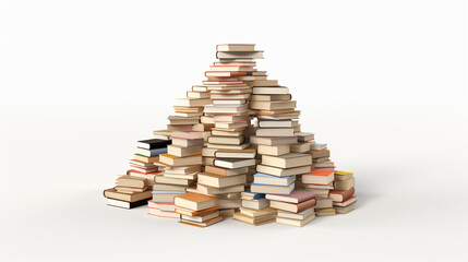 Stacks of empty books, piled up