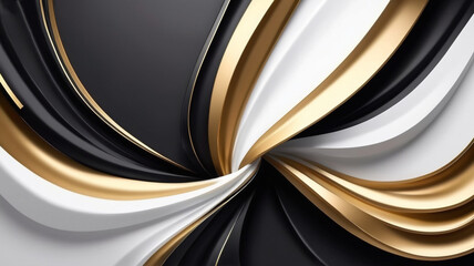 Abstract luxury background with black  white and gold metal colors