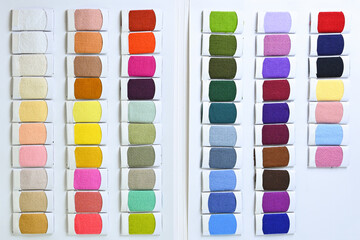 sample color shade full set of colorful fabric textile of clothes industry