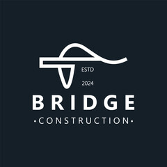 Minimalist Bridge logo suitable for building and construction workers vector