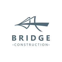 Minimalist Bridge logo suitable for building and construction workers vector