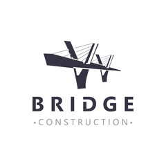 Minimalist Bridge logo suitable for building and construction workers vector