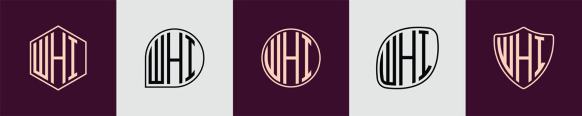 Creative simple Initial Monogram WHI Logo Designs.