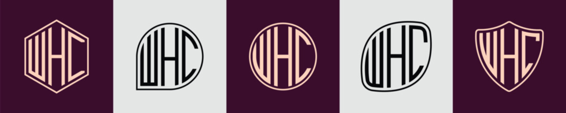 Creative simple Initial Monogram WHC Logo Designs.