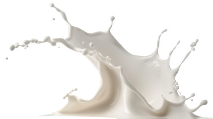 Fototapeta premium Splash of milk or cream isolated on white background With clipping path. Full depth of field. Focus stacking. PNG.